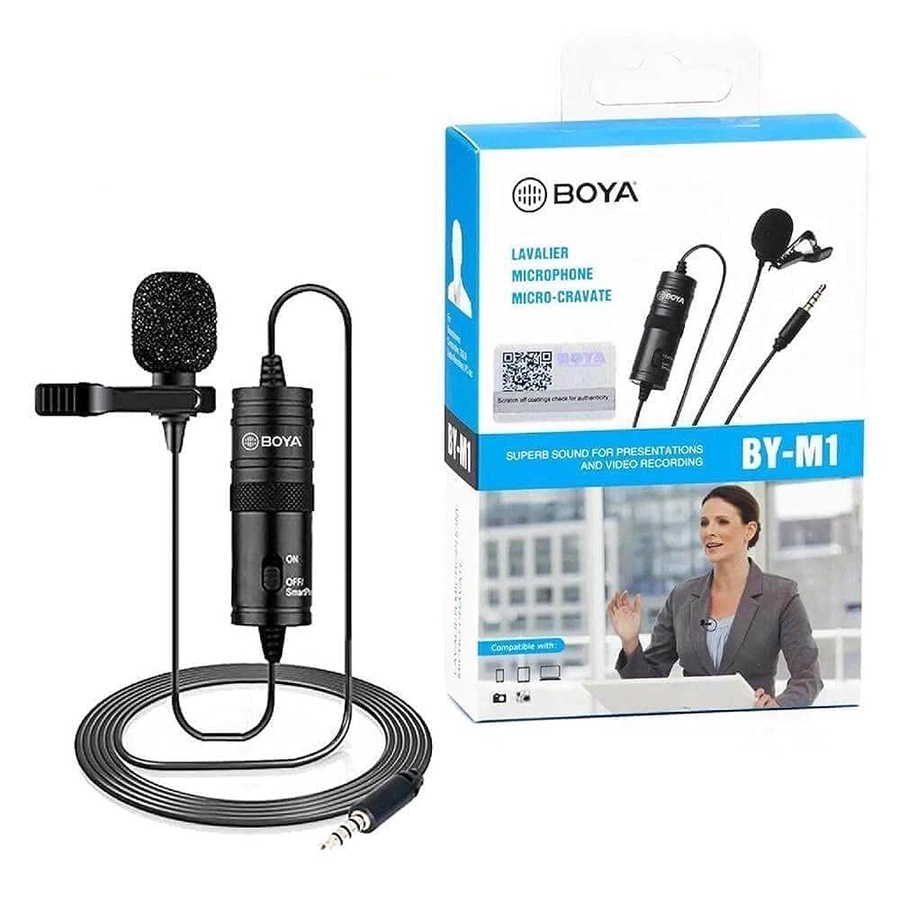 ميكروفون بويا Boya BY-M1 اللافالير (Lavalier) الاحترافي للتسجيل