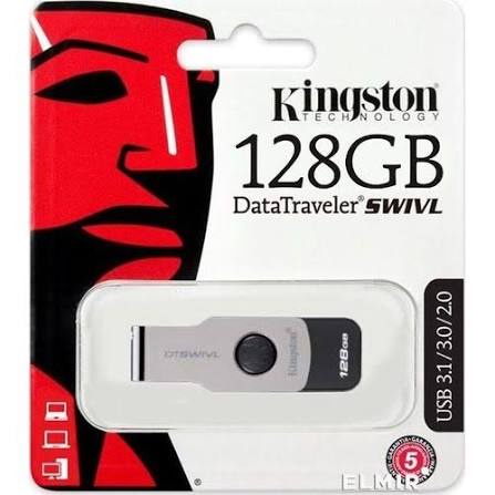 فلاشة كينجستون Kingston DataTraveler SWIVL سعة 128 جيجابايت - USB 3.1