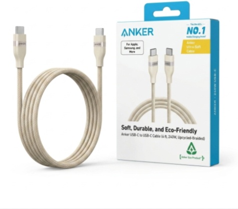 كابل شحن سريع Anker Type-C بقوة 240 واط متوافق مع جميع الأجهزة