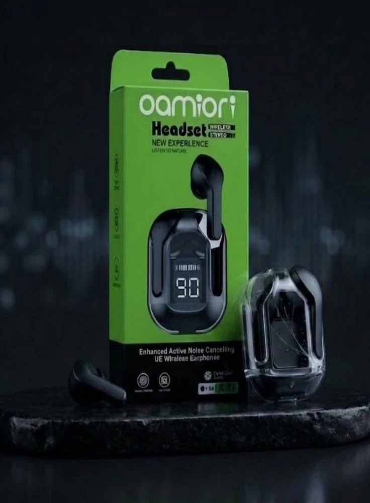 سماعة ايربودز لاسلكية oamiori A-16 مع شاشة رقمية مدمجة