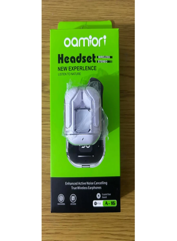 سماعة ايربودز لاسلكية oamiori A-16 مع شاشة رقمية مدمجة